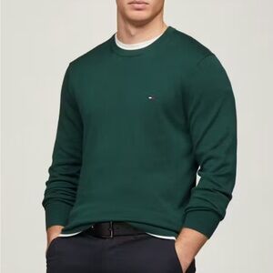 Tommy Hilfiger Men”s sz L NEW Forest Green Crewneck Sweater
